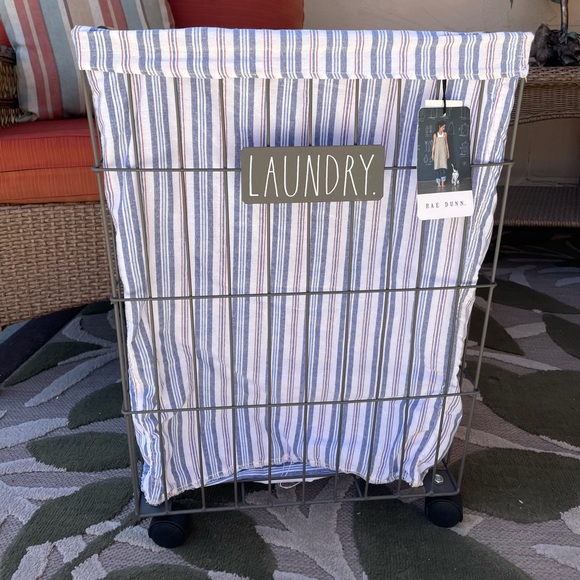 Rae Dunn Other - Rae Dunn Rolling LAUNDRY Hamper Fully Assembled